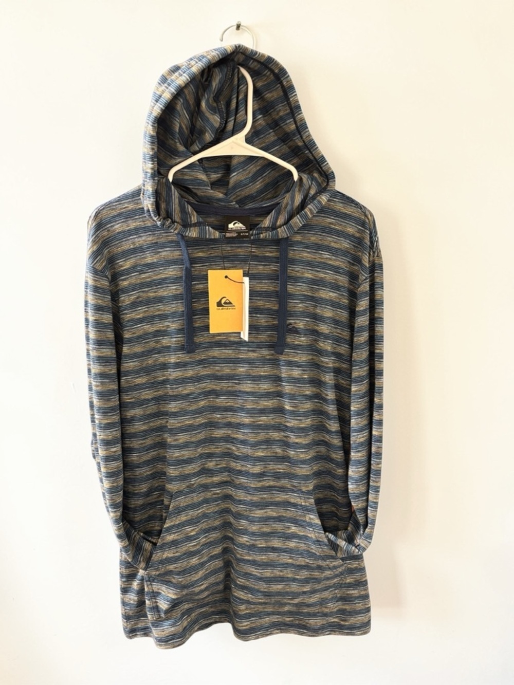 NWT Quiksilver Men's Slub Knit Multi-Line Striped Hoodie